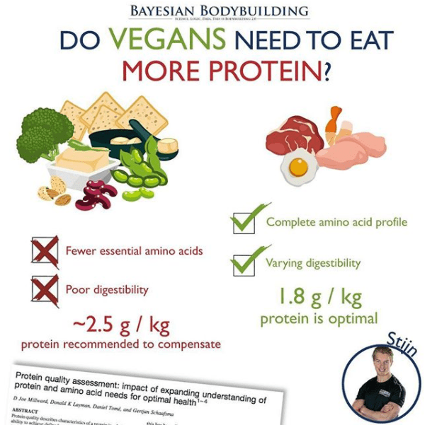 Bayesian do vegans need to eat more protein